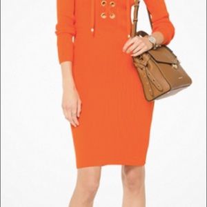 orange michael kors dress